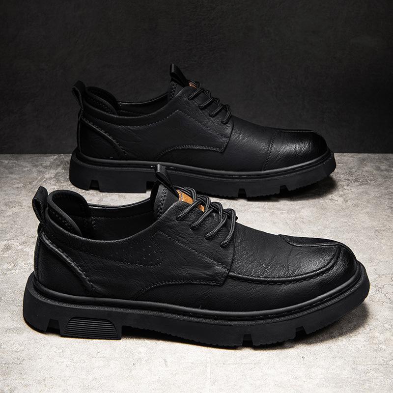 Casual Leather Shoes Men's Autumn Business Tooling Trendy Shoes Brock Martin Men's Shoes British Style Versatile Low-top Board Shoes