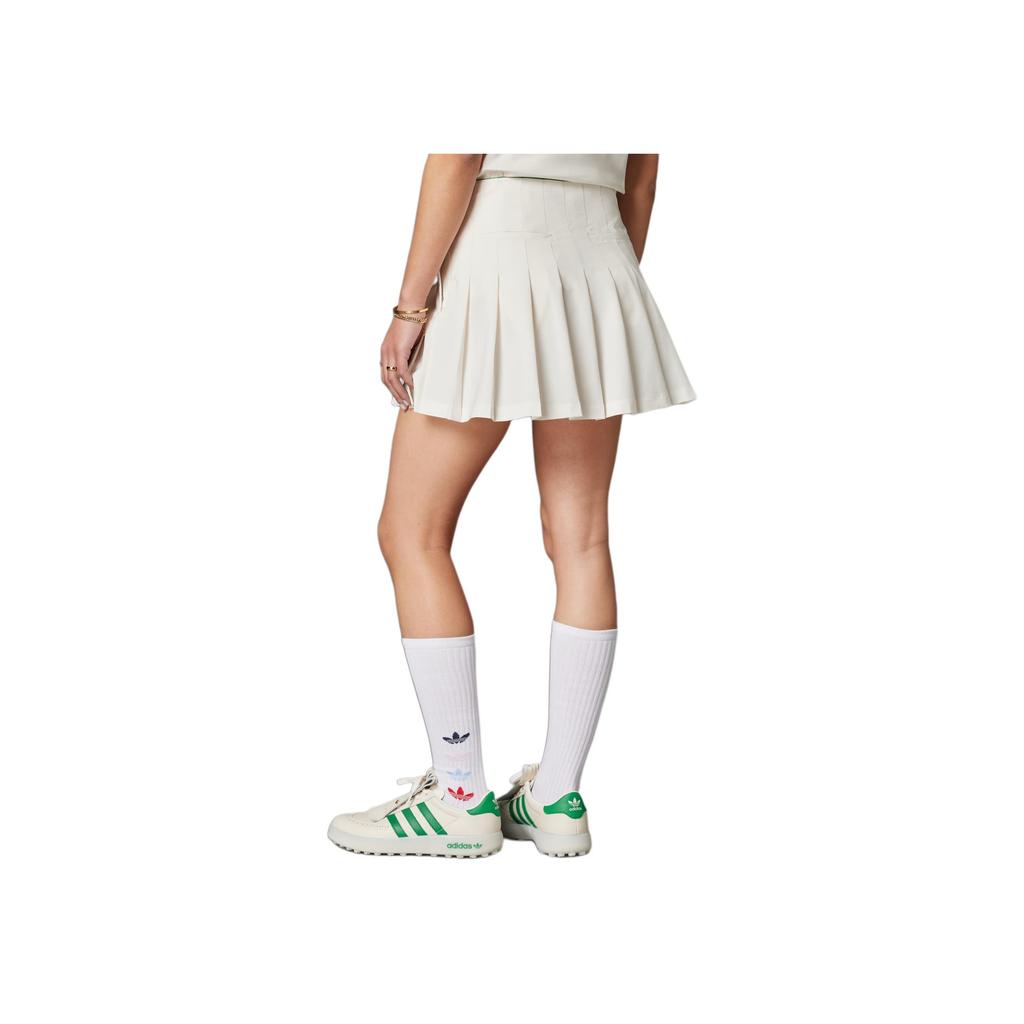 adidas Originals SS25 Pantalon-fustă plisat Modă Moale Confortabil Versatil Fustă casual Fuste pentru femei Alb cretă JC6769