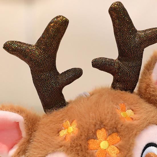 Jucărie de pluș ren, animal de pluș moale, ren de Crăciun, plușie, pernă de îmbrățișat, cadou de sărbători pentru copii