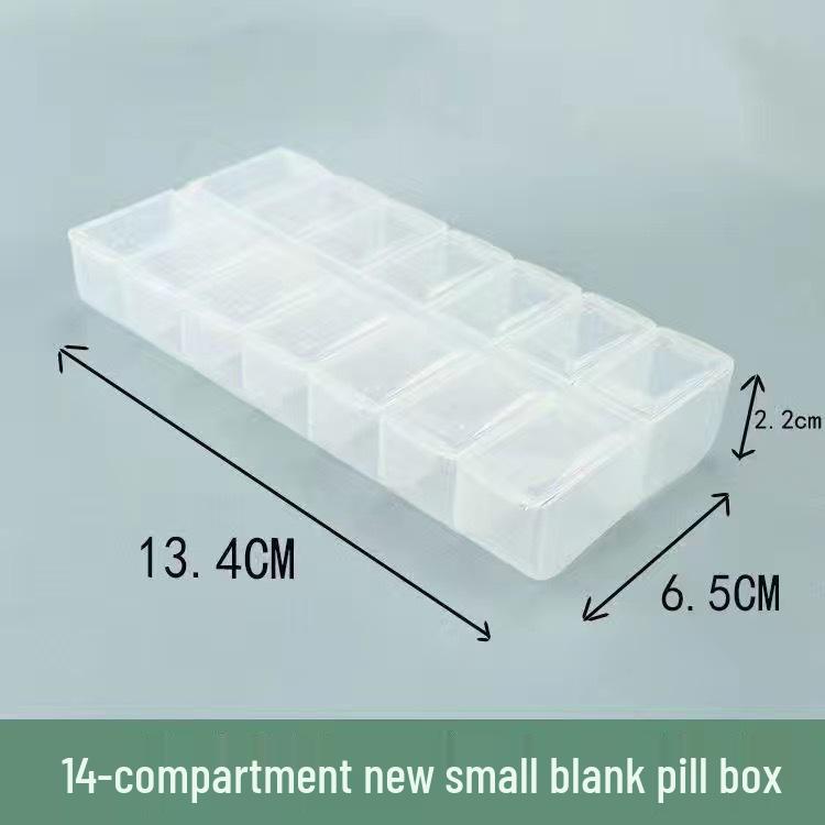 Double Row 14-Compartment Weekly Large Pill Organizer - Portable Flip-Top, Food Grade Plastic