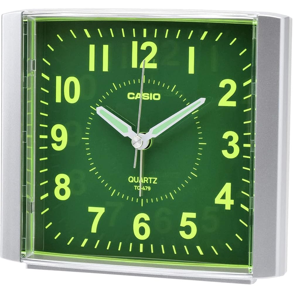 CASIO Alarm Clock, Table Clock, Silver, Analog, Light-gathering Dial, Snooze Function, Simple Design, TQ-479-8JF
