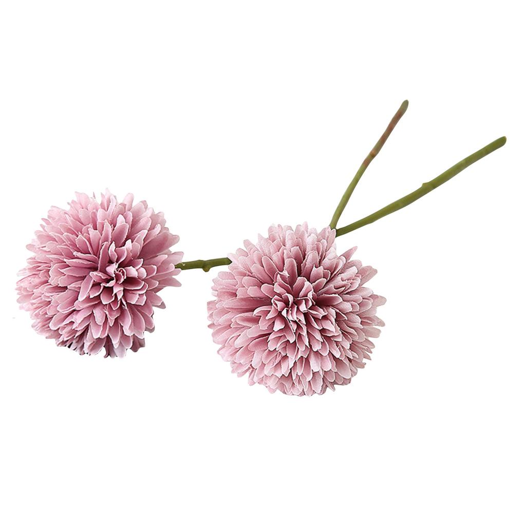 3Pcs Artificial Chrysanthemum Flowers Faux Red Ball Flowers Fall Flowers For Christmas Home Decoration