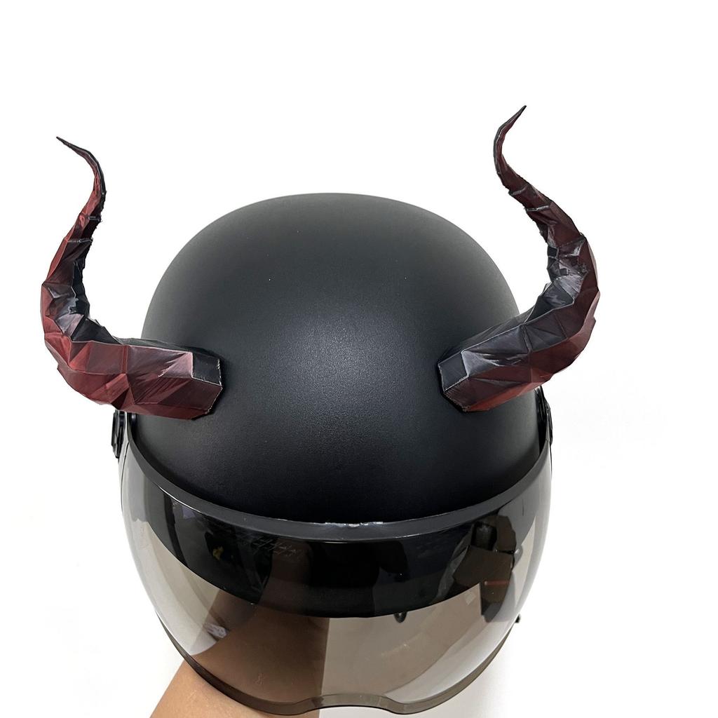 Factory Direct 3D Printed Original Plastic Crafts Devil Horns Helmet Decorations Personalized Ornaments 3M Adhesive Gift