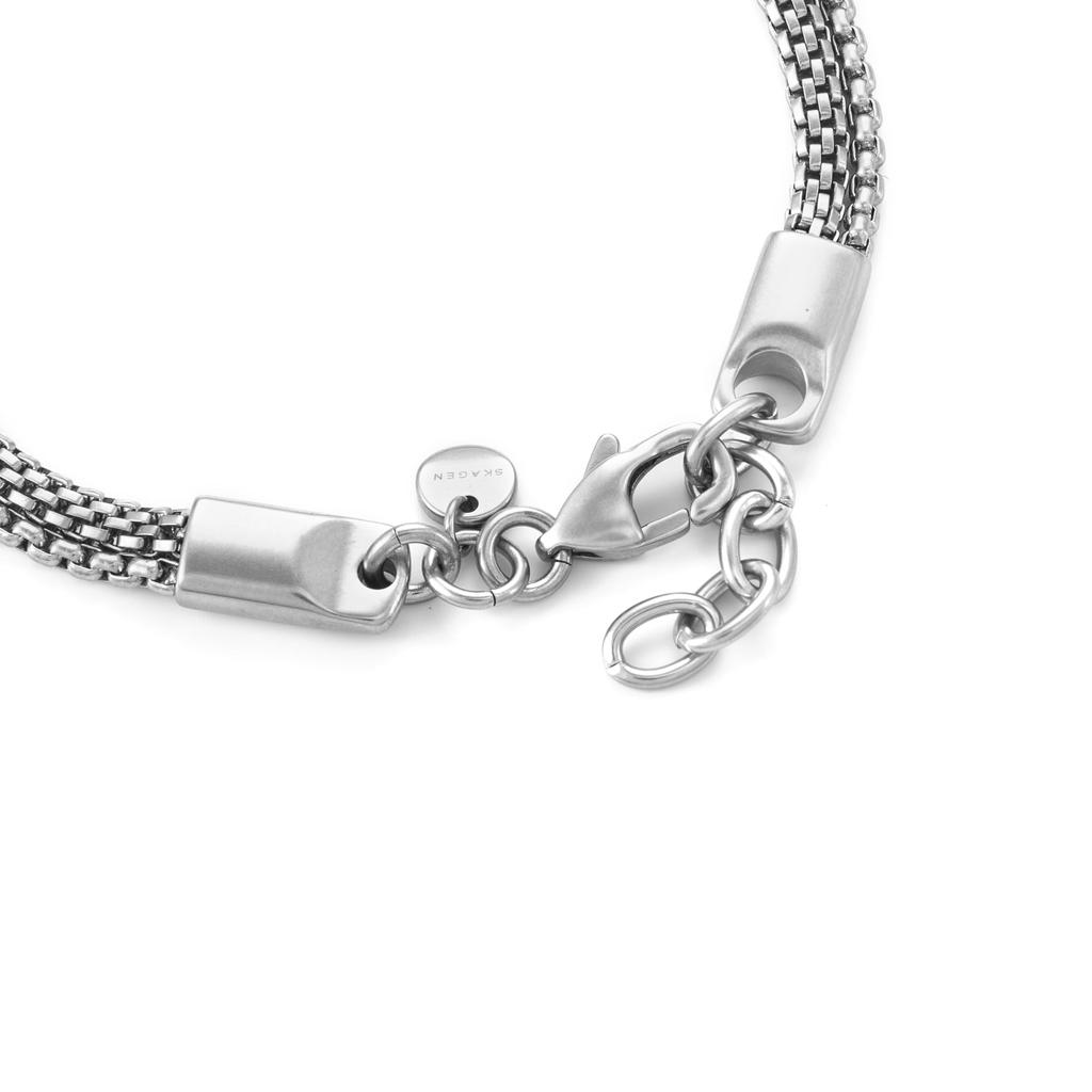 SKAGEN Men's TOV Mesh Silver-Tone Stainless Steel Chain Bracelet, SKJM0235040