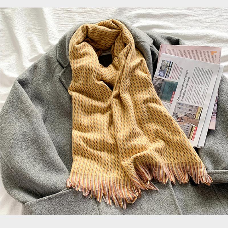 New Fashion Imitation Cashmere Women Tassel Plaid Scarf Autumn Winter Warm Shawl Long Wrap Outdoor Female Thick Blanket