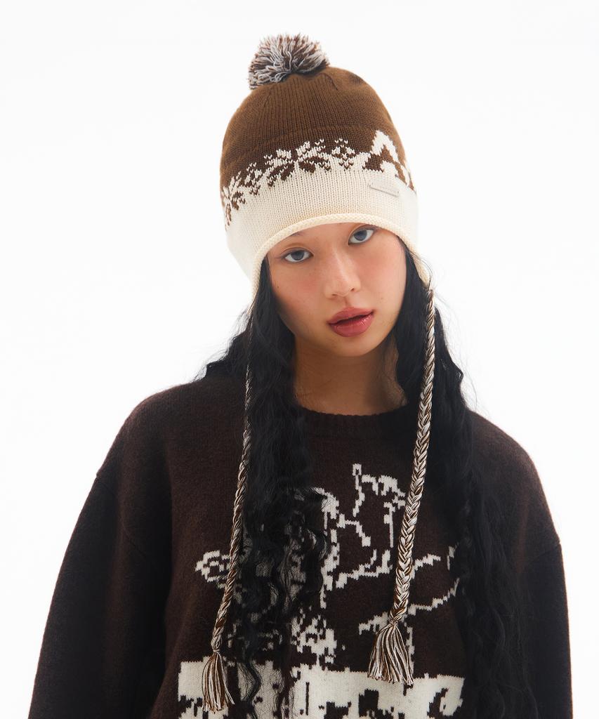 AMES-WORLDWIDE Earflap Beanie Brown