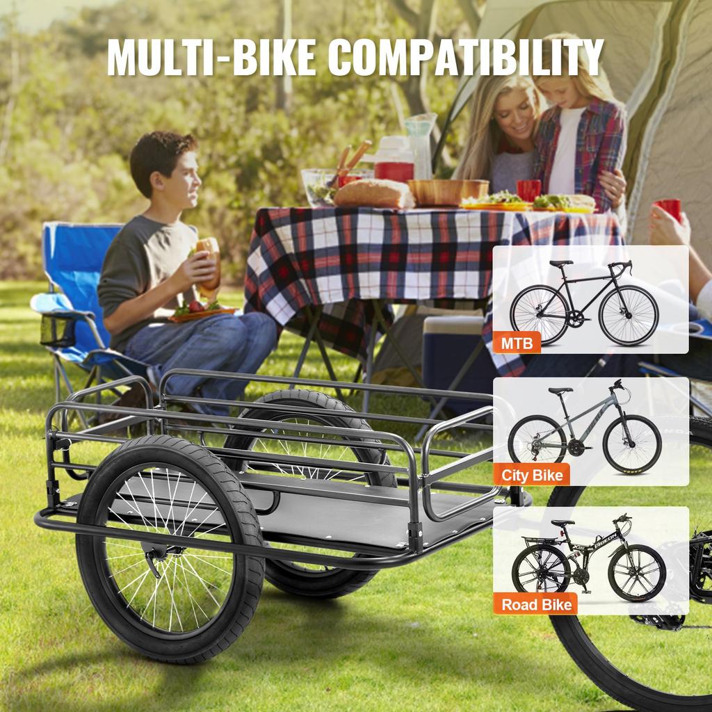 VEVOR Bike Cargo Trailer, 275 lbs/124.7 kg Load Capacity, Heavy-Duty Bicycle Wagon Cart