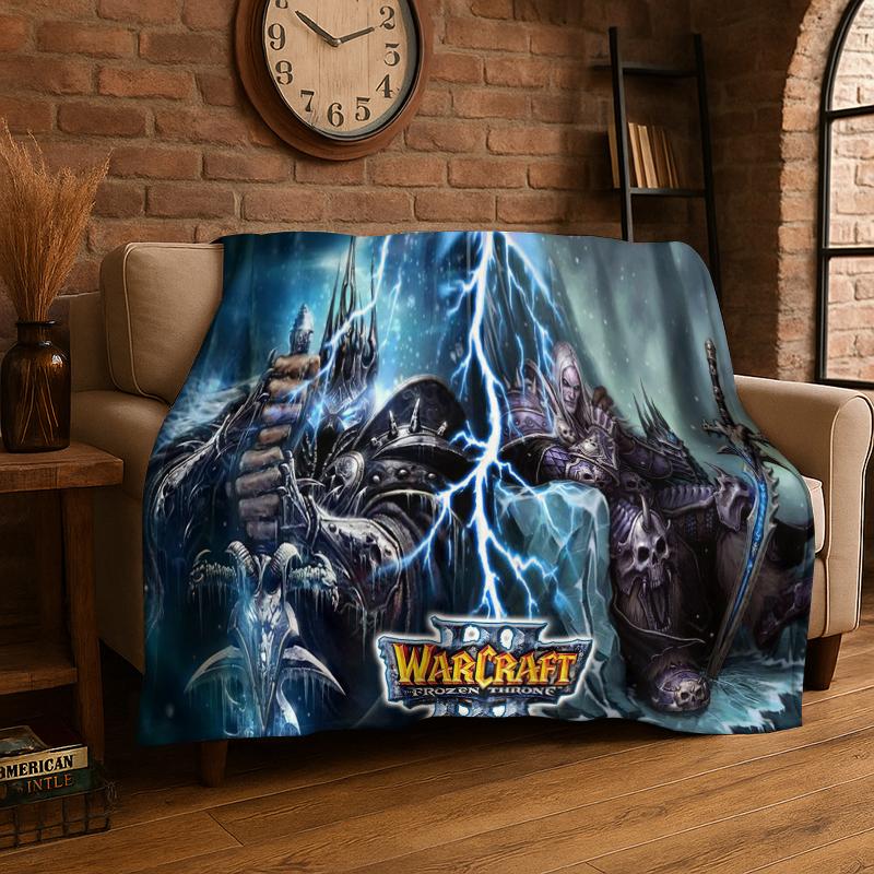 Demon Hunter Arthas World of Warcraft WOW Game Flannel Blanket Soft Warm Throw Blanket for Bedroom Living Room Bed Travel Picnic