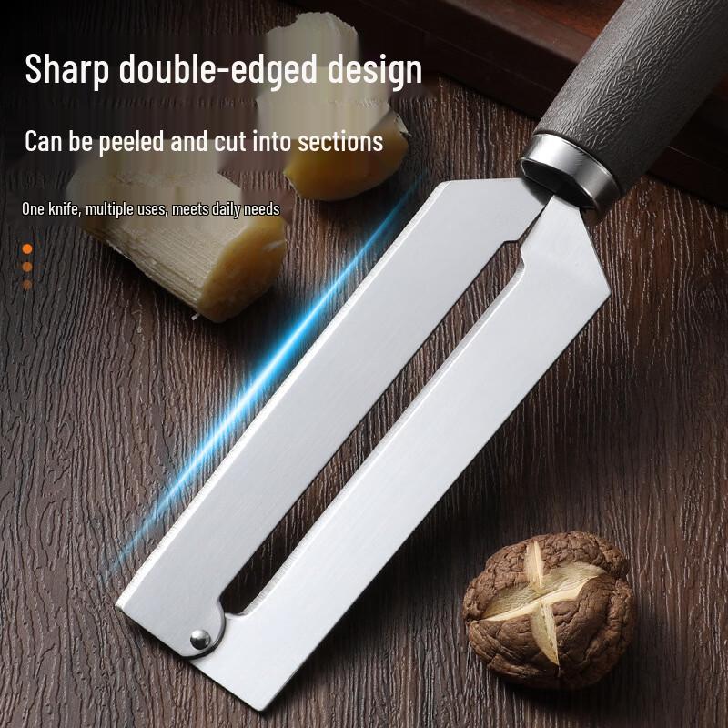 Dual-use Stainless Steel Sugarcane and Fruit Peeler