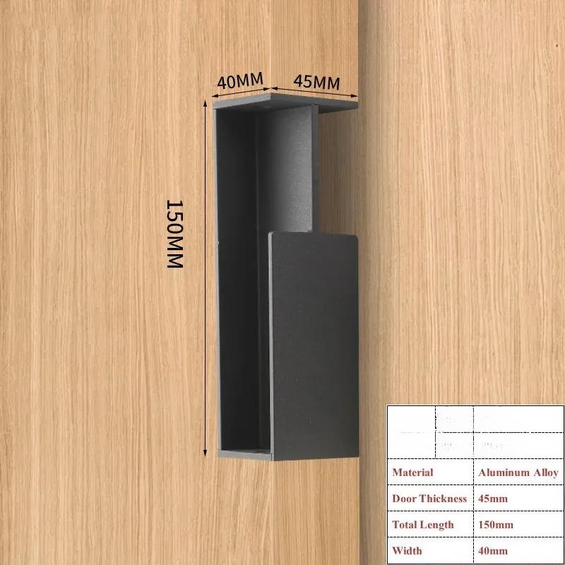 Deutscher einfacher Schiebetürgriff Tasche Holztür Eingebauter Möbelgriff Kollisionsschutz Aluminiumlegierung Hardware Türgriffe