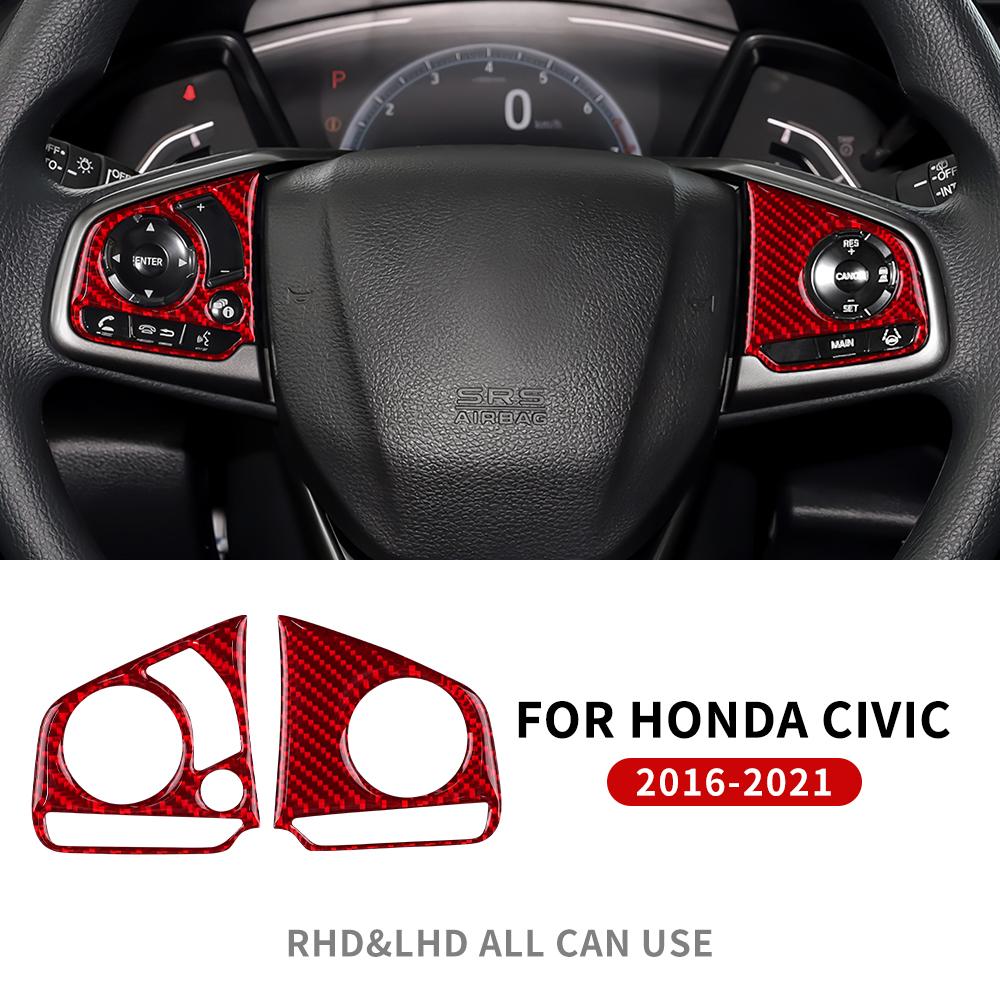 Echter Weicher Kohlefaseraufkleber Für Honda Civic 10. 2016 2017 2018 2019 2020 2025 Lenkradblende Innenausstattung Zubehör
