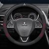 Car Suede Carbon fiber Leather Steering Wheel Cover For Mitsubishi Outlander Pajero Asx Lancer EX Evolution L200 Triton RALLIART MK3