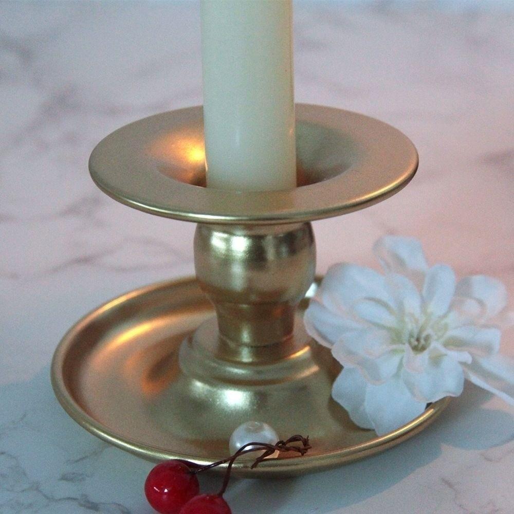 Base Tray Long Pole Candle Cup European Round Candle Socket Simple Round Candlestick Table Decor