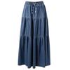 Gonna di Jeans di Cotone a Vita Alta e Linea ad A