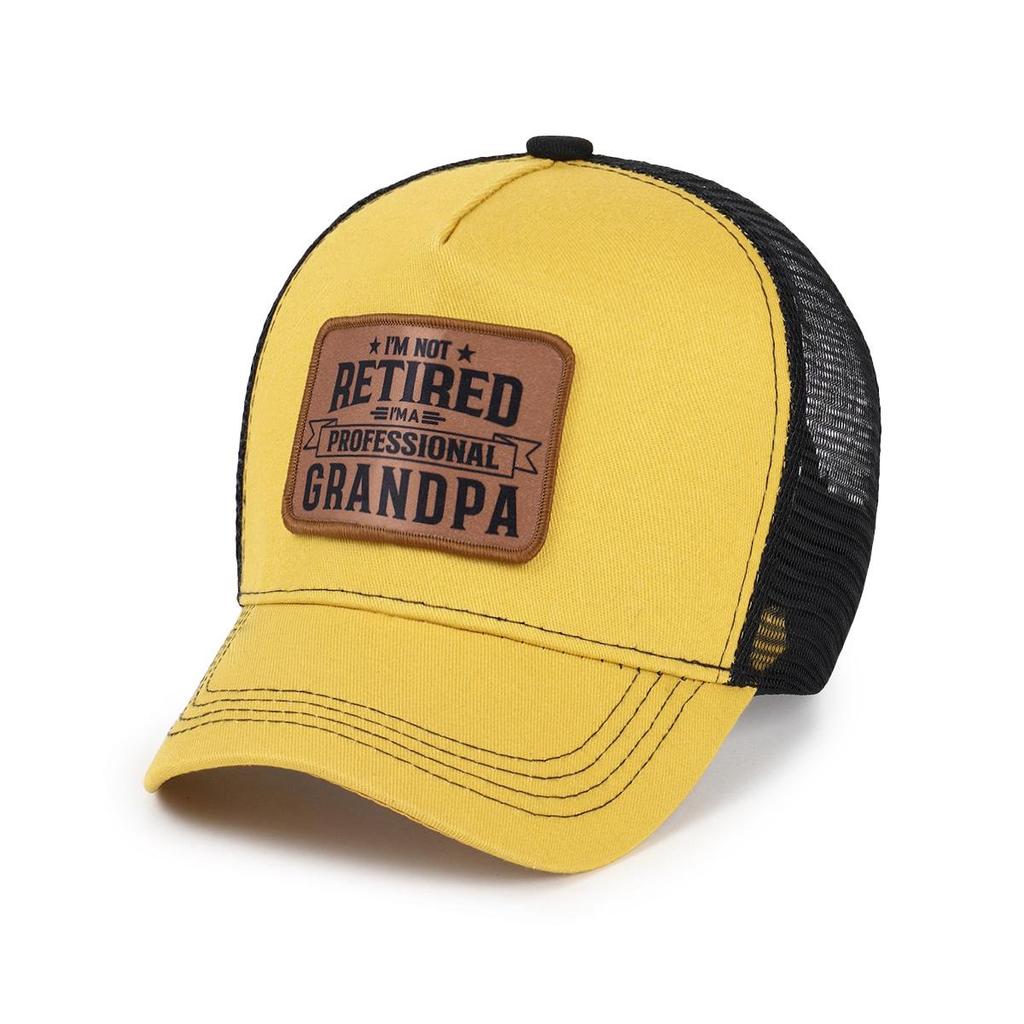 Men's Summer Mesh Baseball Cap with Embroidered Leather Label