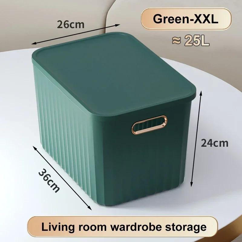 Sundries Storage Boxes with Lid Light Luxury Snacks Toys Storage Basket Household Wardrobe Organizer Clothes Nordic  Solid Color