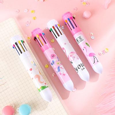 Ten-color Pen Core Ballpoint Pen Multi-functional Student Ledger Pen Color Emphasis Marker Pen Ballpoint Pen