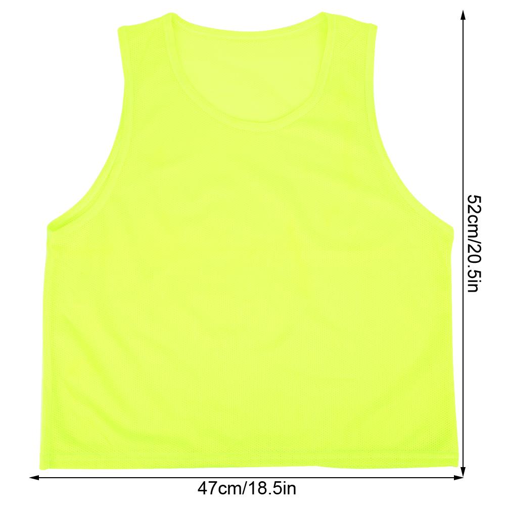 12 SZTUK Mała siatka Dziecięca kamizelka treningowa do piłki nożnej Oddychająca, fluorescencyjna, zielona, dowolny rozmiar