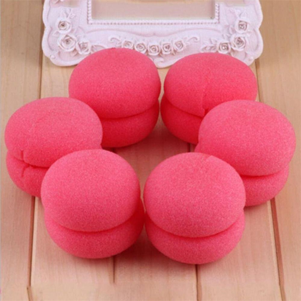 6 STK DIY Svampruller Curlers Hode Hårkrøller Strawberry Curler Mykt hår Curler Balls Jenter