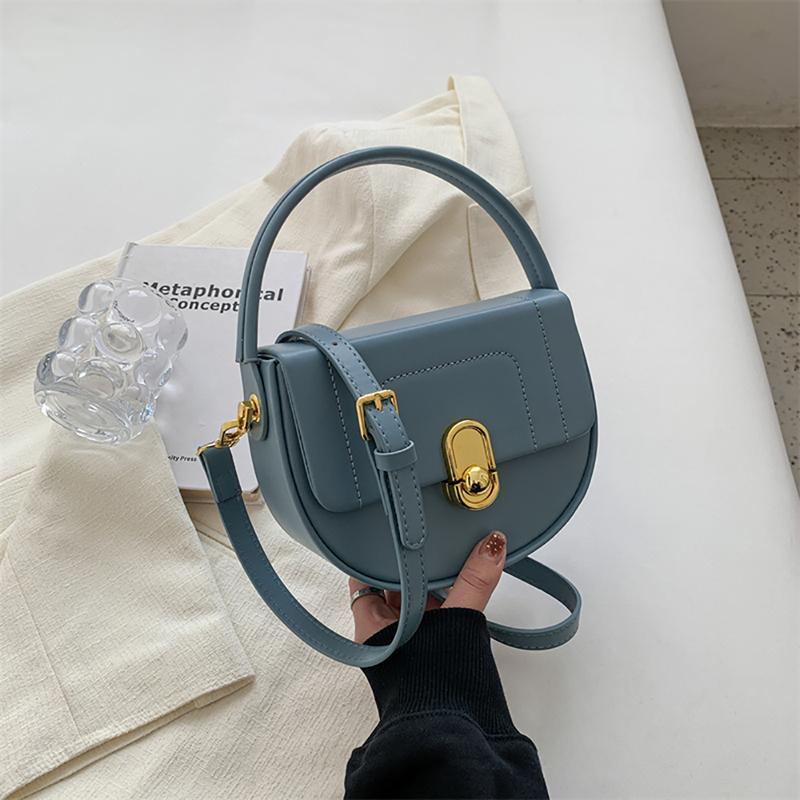 Geantă de mână franceză, simplă, solidă, de calitate superioară, pentru femei, de lux, de înaltă calitate, semicirculară, ambalaj pătrat mic, la modă, genți crossbody populare