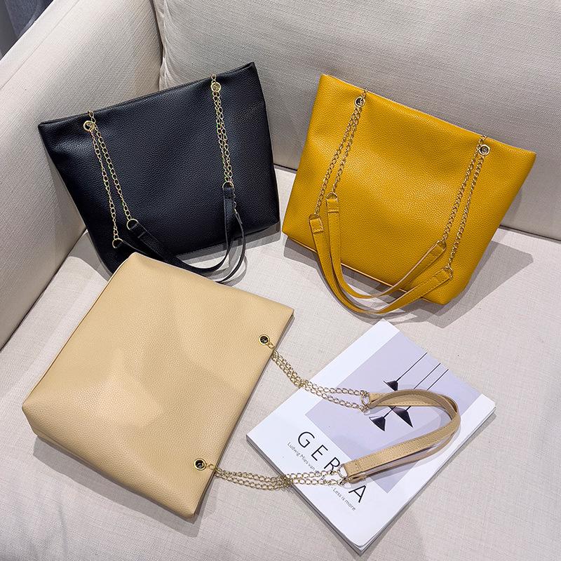 Lychee Pattern Medium Tote Bag Simple and Versatile Shoulder Bag Korean Women's Shopping Bag