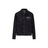 Urban Street Social Letter Logo Print Button-Down Long Sleeve Denim Jacket Men Jackets Black 230M1400