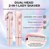 Dermave Bikini Trimmer for Women, Dual Head Electric Shaver, Wet & Dry 2-in-1 Pubic Hair Trimmer, Ladies Personal Grooming Razor