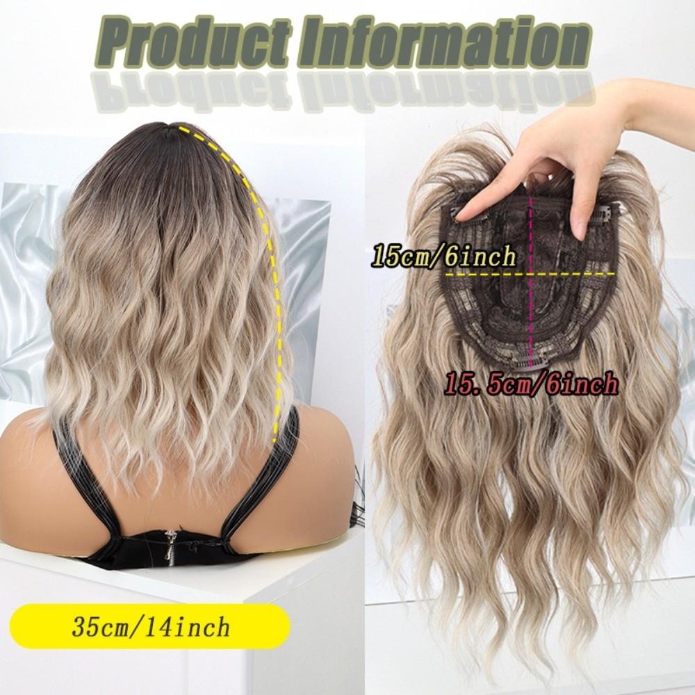 Natural Short Wavy Wig Gradient Clip-In Bangs Extension for Added Volume, Coverage, And Blend