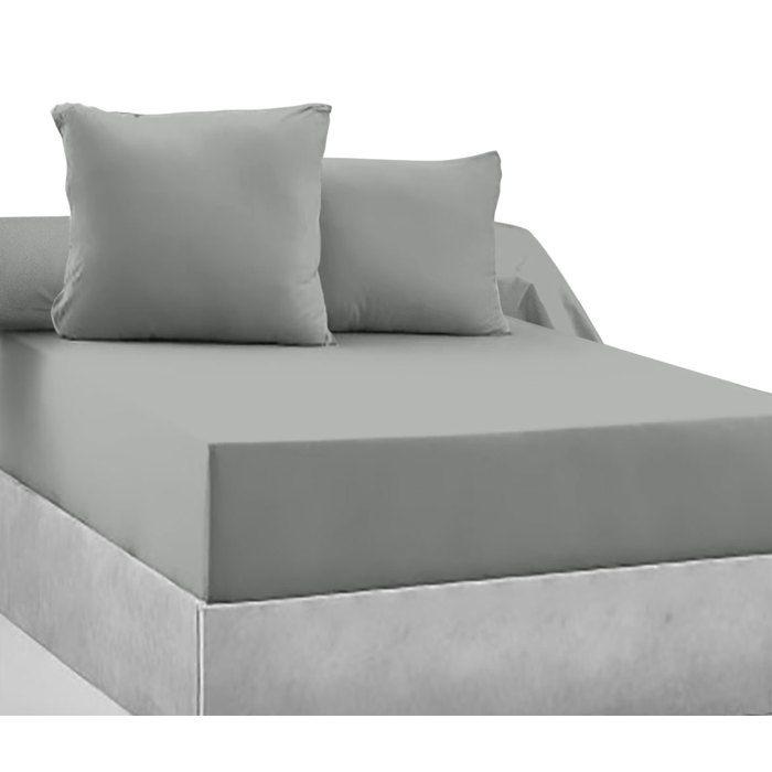 Taie de traversin - 100% coton - Gris - 45x185 cm - Tissage 57 fils/cm2 - Finition ourlet