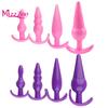 Mizz Zee 4-teiliges Analplug-T-Bar-Basis-Po-Flirt-Massagegerät für Paar-Masturbationssex