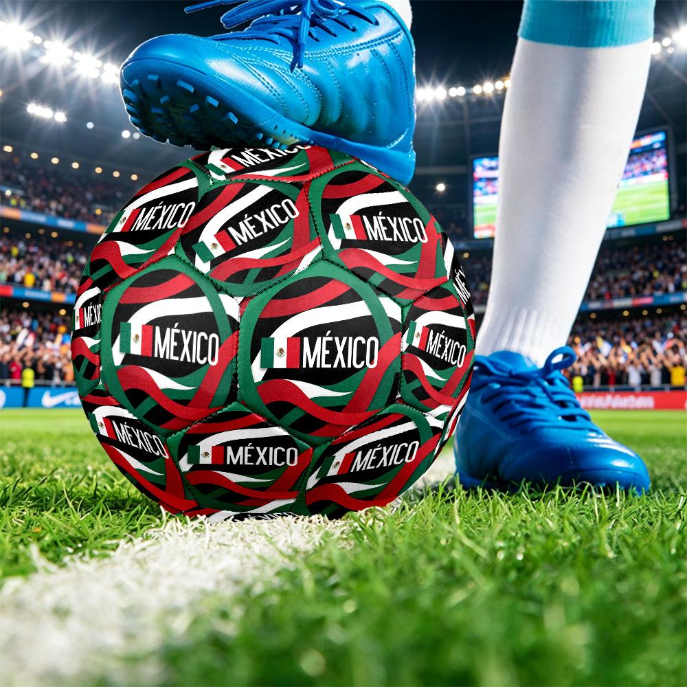 Mexico footbal Printed Size 5 Soccer Ball Wear Resistant Standard Adult Training Football Fan Gift for Indoor Outdoor Match Sports