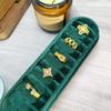 Medieval Vintage Brushed Zircon Chinese Knot Belt Open Ring Light Luxury Retro Ring