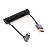 Eonvic 8K HDMI to Micro HDMI Right Angle High Speed 48Gbps Coiled Cable for Atomos Ninja 48Gbps Canon and R6 2.1 Cable, V, 4K-60P Recording, HDMI,