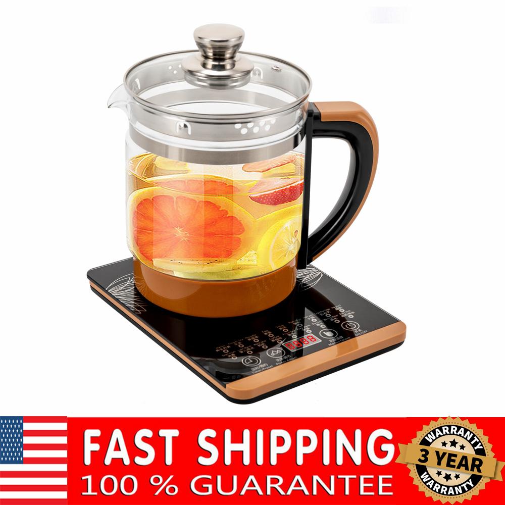 1.8L Multifunctional Glass Kettle Health Pot Tea Maker Household W/Filter Digital Heating Base For Medicine Meals/Scented Tea