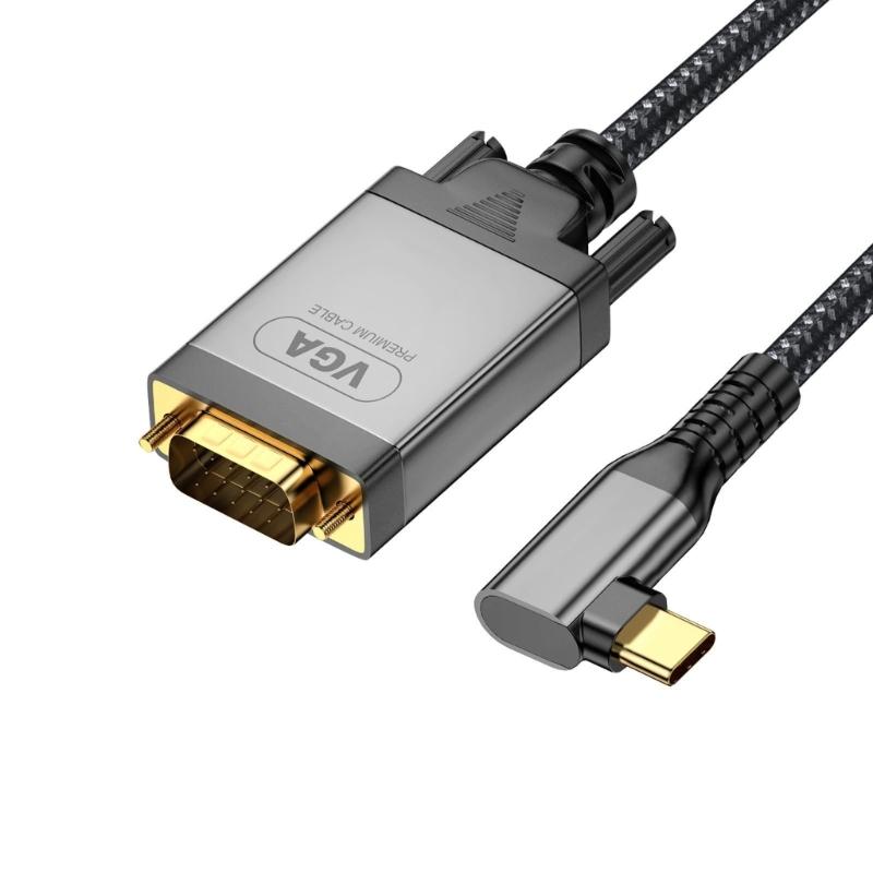 

Type C To VGA Adapter Cable 2m Braided For 1080P Video Output With Wide Compatibility 1