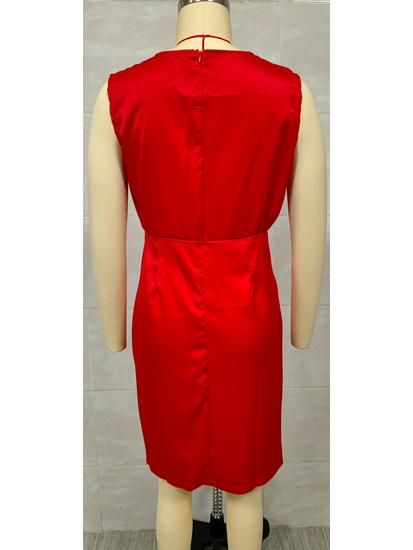 Europäisches & Amerikanisches Retro-Kleid mit Kreuzknoten und Aussparungen für Damen, Kollektion 2025