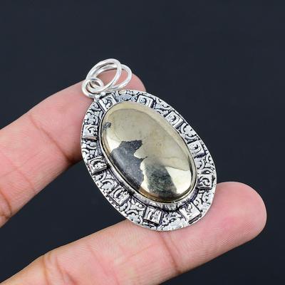 Friendship Day Deal 925 Sterling Silver Pyrite Stone Engagement Pendant Jewelry