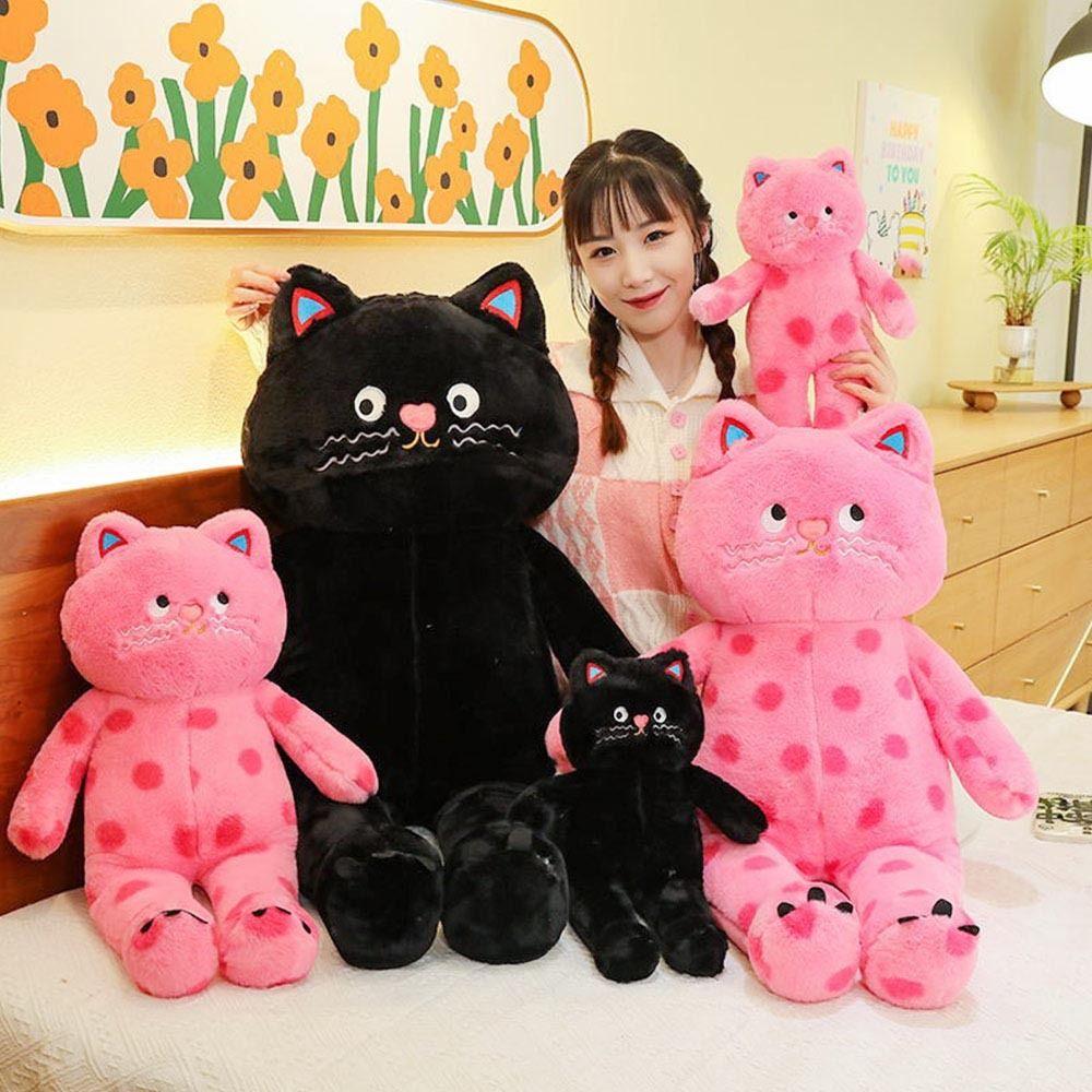 40cm Stuffed Animal Pillow Polka Dot Cat Animal Plush Toy Creative Plush Cat Doll  Sleeping Gift
