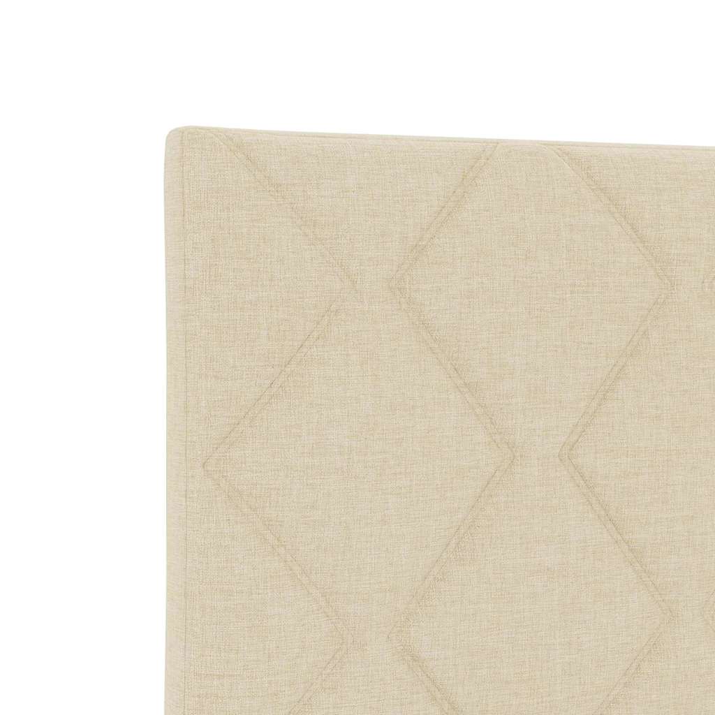 Bed Frame with Headboard Cream 180 X 200 Cm Fabric