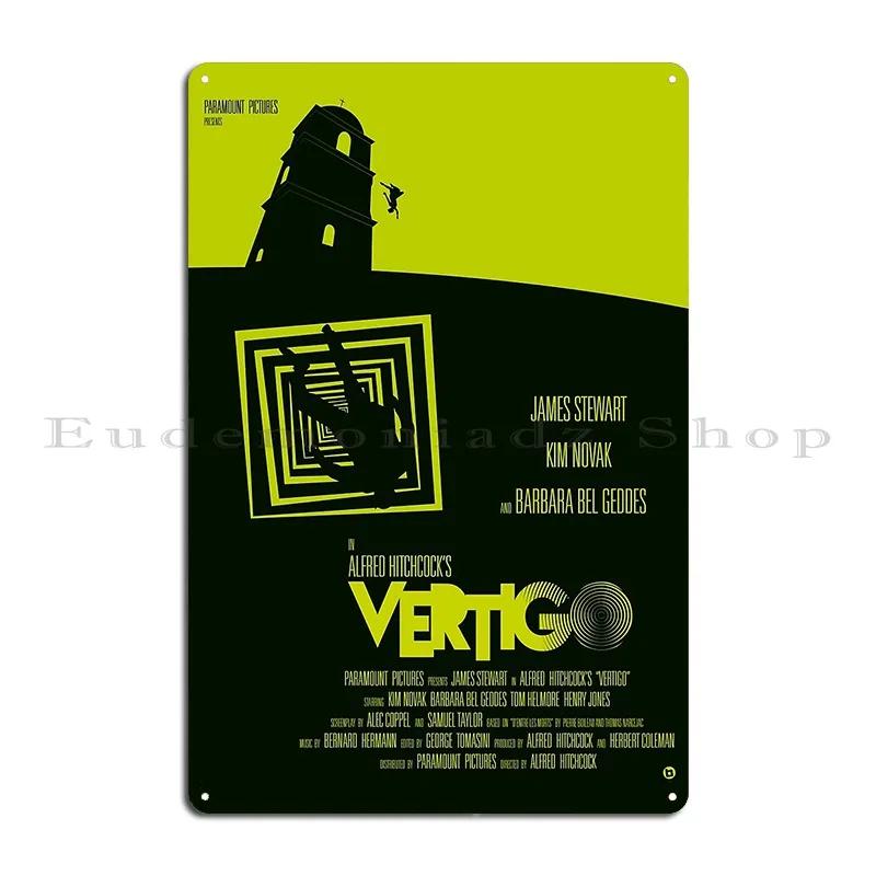 Vertigo Poster Minimalista Alfred Hitchcock James Stewart Kim Novak BY CALLISC  Metal Plaque Garage Designing Tin Sign Poster