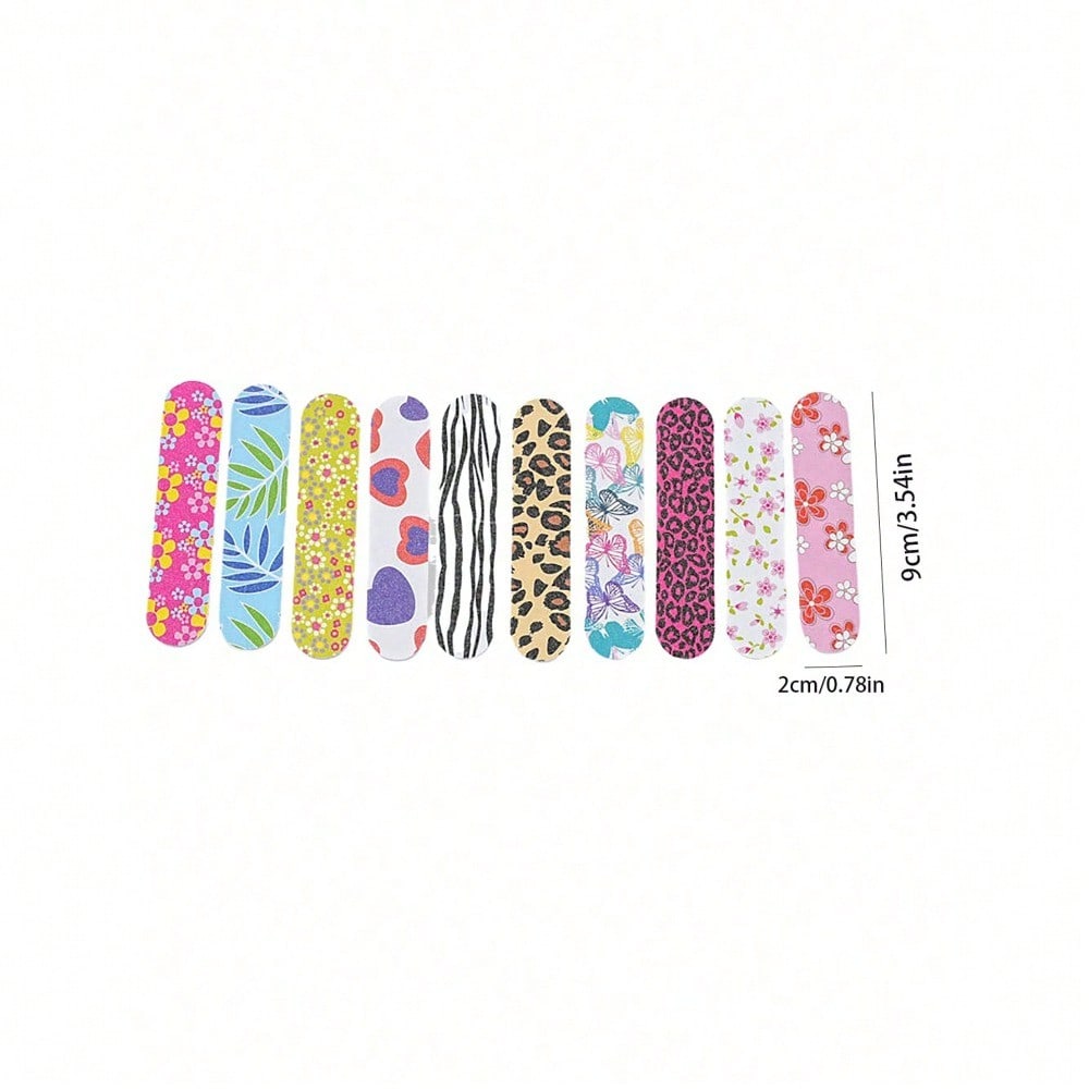 10Pcs Charming Mini Nail File Set - Great Party Gift For Celebrations/Birthdays/Gift Giving, Essential Nail Care Tool
