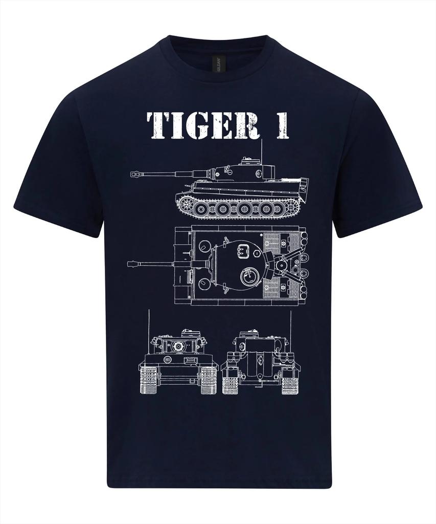 Tiger 1 Tank T-Shirt Technical Drawing WW2 German Army Shirt Vintage Military Vehicle Apparel