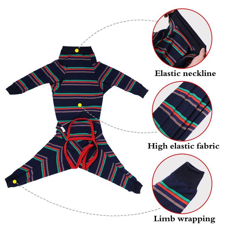 Dog Recovery Suit Pet Pajamas Operative Protection Long Sleeves Bodysuit Pet Home Wear  High-elastic Breathable Dog Jumpsuit