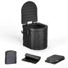 Toilettes pliantes portables étanches pour l'extérieur avec solidifiant pour le camping et les urgences