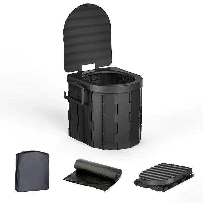 Toilettes pliantes portables étanches pour l'extérieur avec solidifiant pour le camping et les urgences