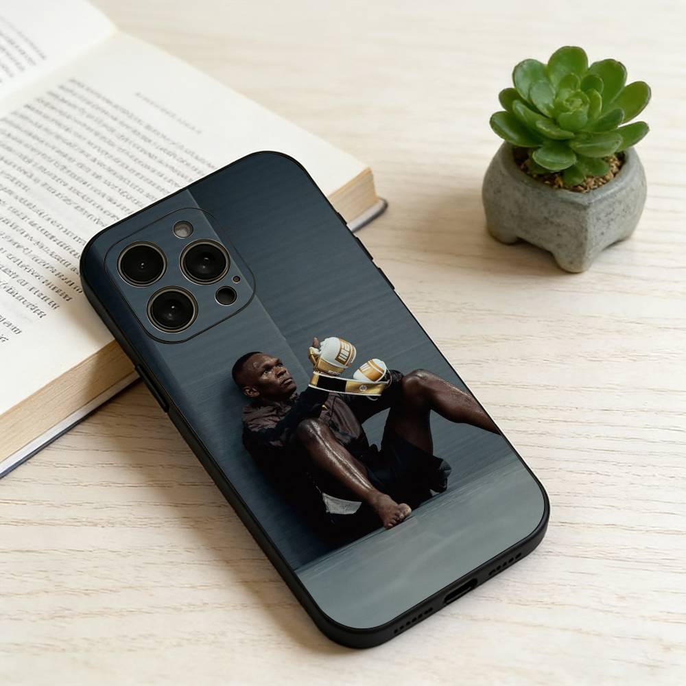 

I-Israel Adesanya Phone Case For iPhone 17,16,15,14,13,12,11 Plus,Pro Max,XS,Soft Silicone Black Cover iPhone12PROMAX