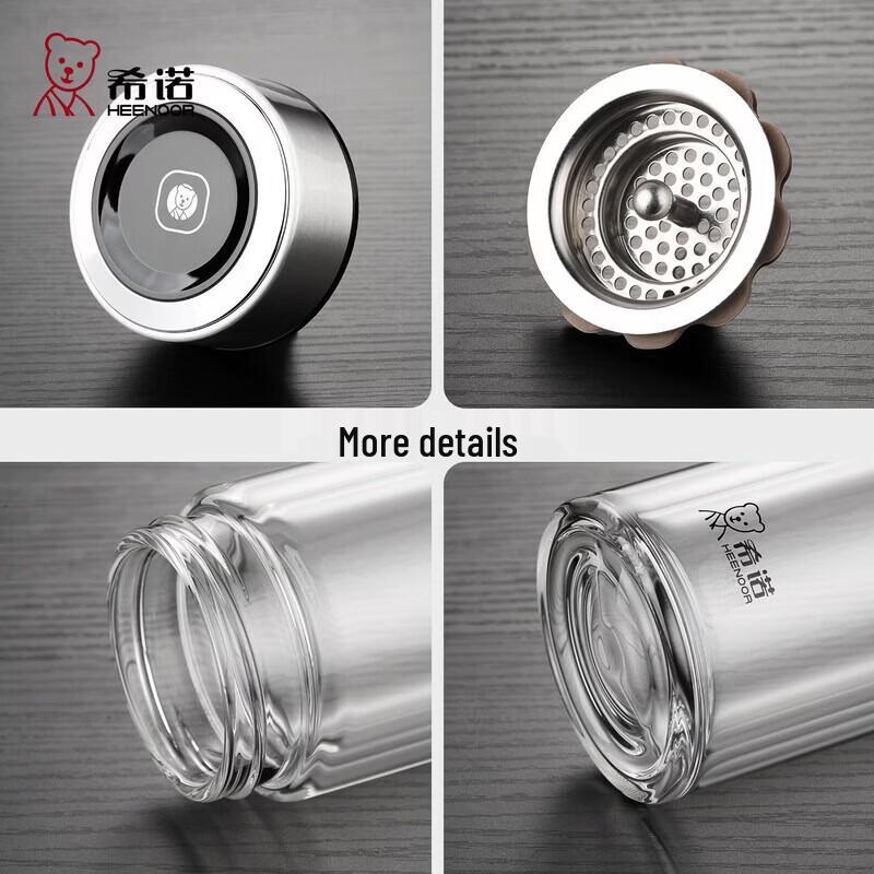 HEENOOR Double-Walled Borosilicate Glass Tea Tumbler
