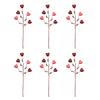 6Pieces Heart Stem Picks Love Heart Artificial Flower Ornaments for Valentine's Day And Wedding Decorations