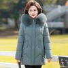 Autumn and winter new middle-aged and elderly padded clothes women's Chinese style large size mother padded jacket winter hooded jacket padded jacket
