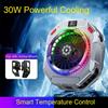 Semiconductor Phone Cooler 30W Powerful Cooling Smart Temperature Control 5 Adjustable Modes RGB Lights Extreme Cooling